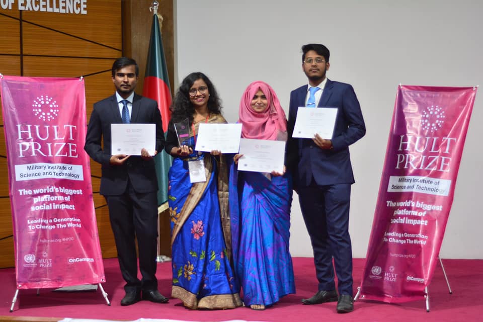 CHAMPION OF THE ON-CAMPUS ROUND OF HULT PRIZE, 2020